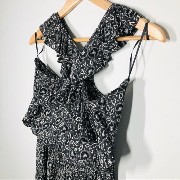 REBECCA Taylor Sweet Briar Jumpsuit Black & White Floral Print Size 6 - Picture 3 of 12